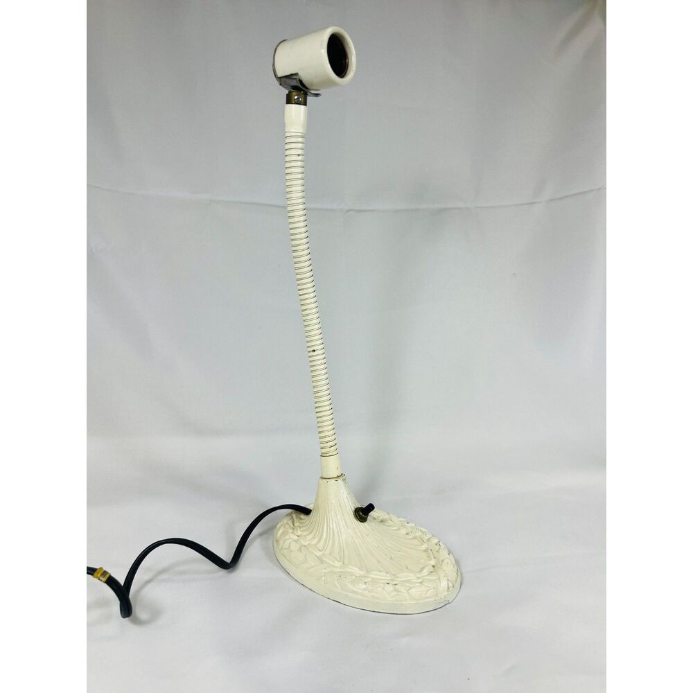 Vintage Art Deco Cast Iron Gooseneck Lamp 1930's Needs Wiring
